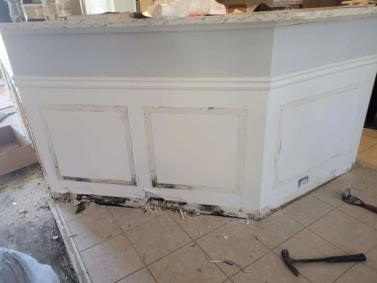 Water damage and mold on kitchen during Burst Pipe Cleanup in Ossining